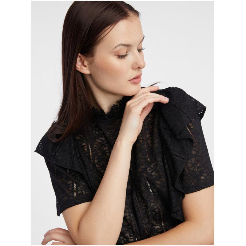 Černá dámská krajková halenka