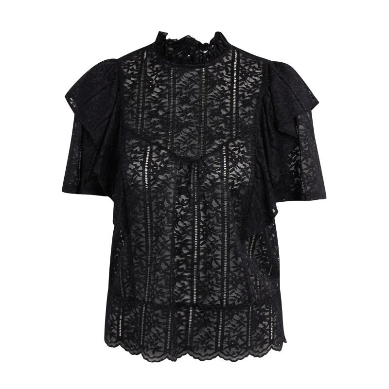 Černá dámská krajková halenka