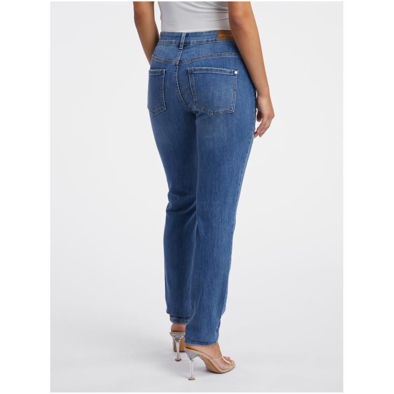 Modré dámske džínsy slim fit