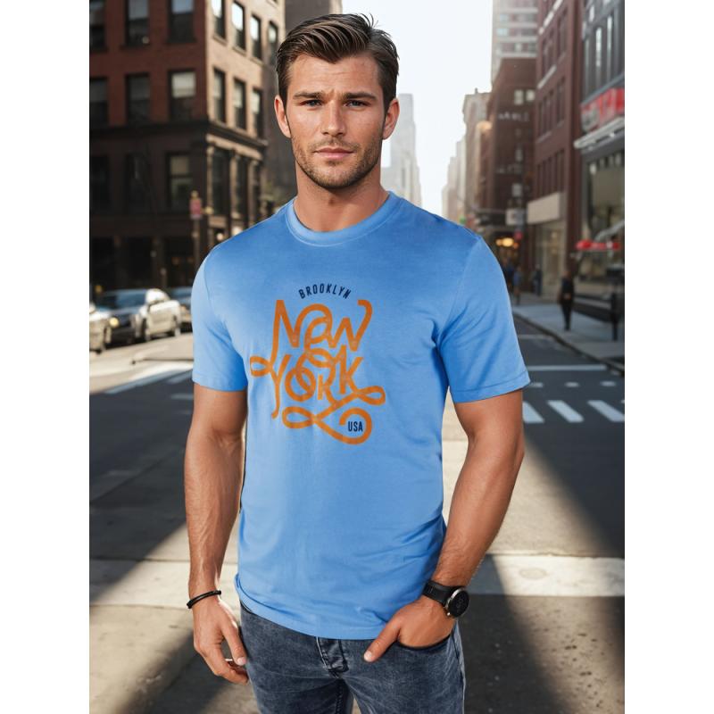 Pánské tričko s potiskem KIK modré