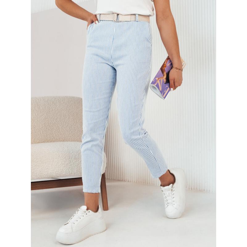 Dámské kalhoty s pruhy CERET modro bílé