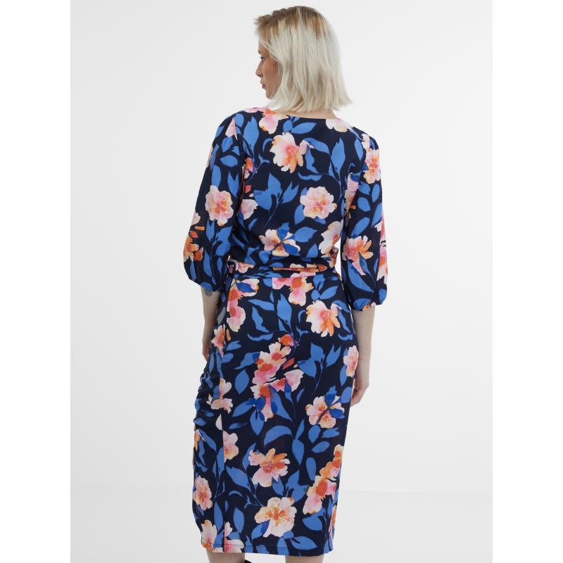 Sötétkék női blúz virágokkal