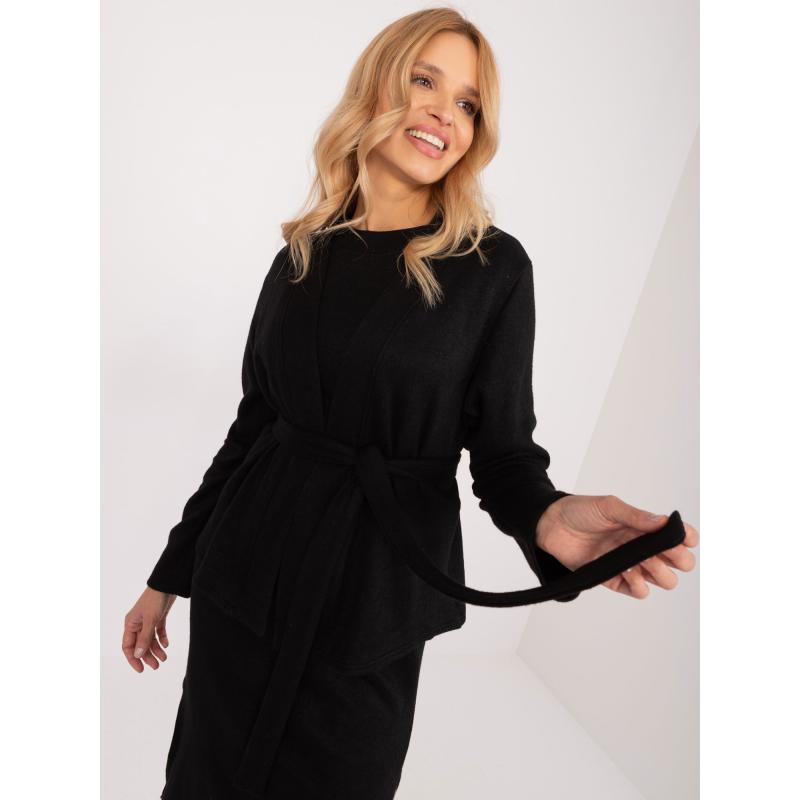 Dámský komplet s midi šaty černý 