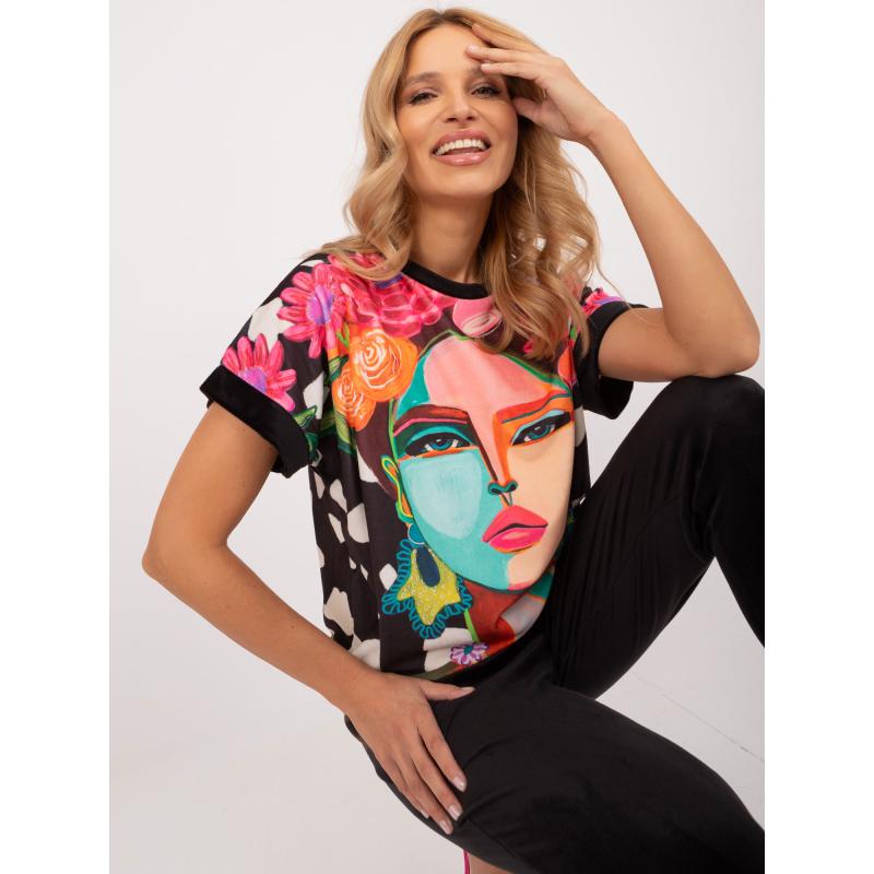 Dámská souprava s kalhotami velurová RUE PARIS černá 