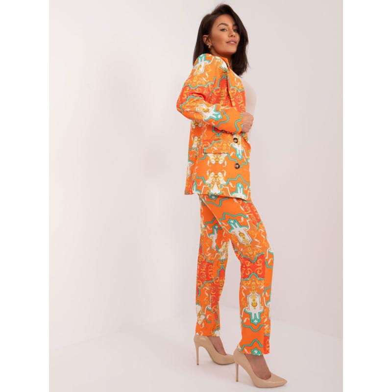 Női nyomtatott szett narancssárga