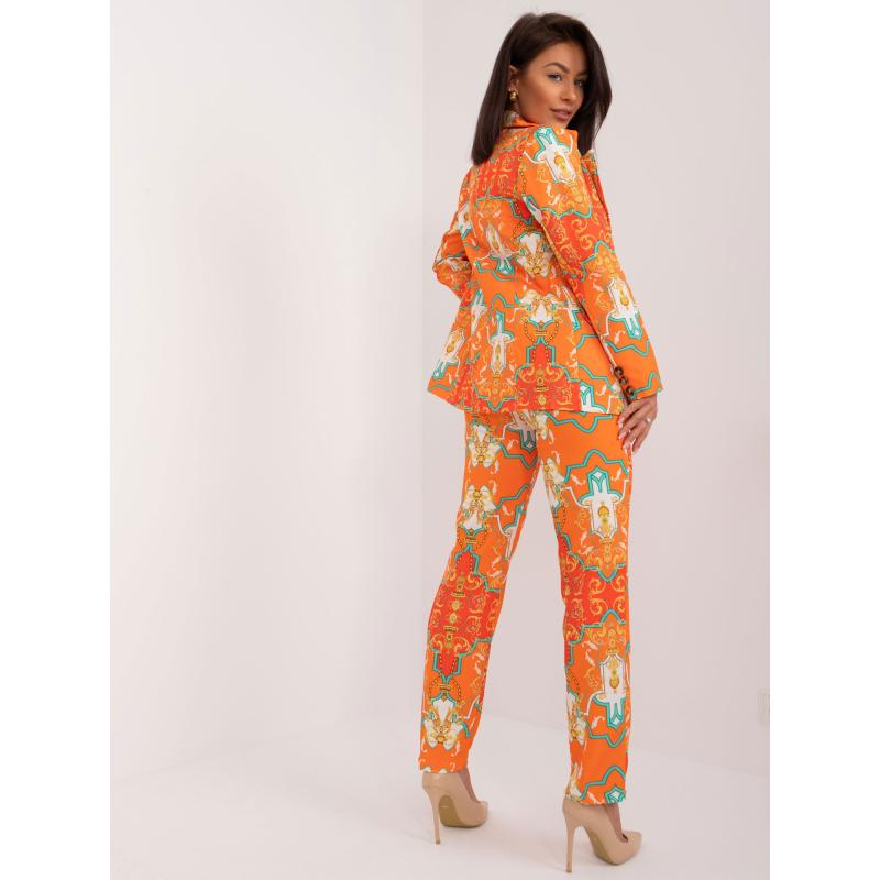 Női nyomtatott szett narancssárga