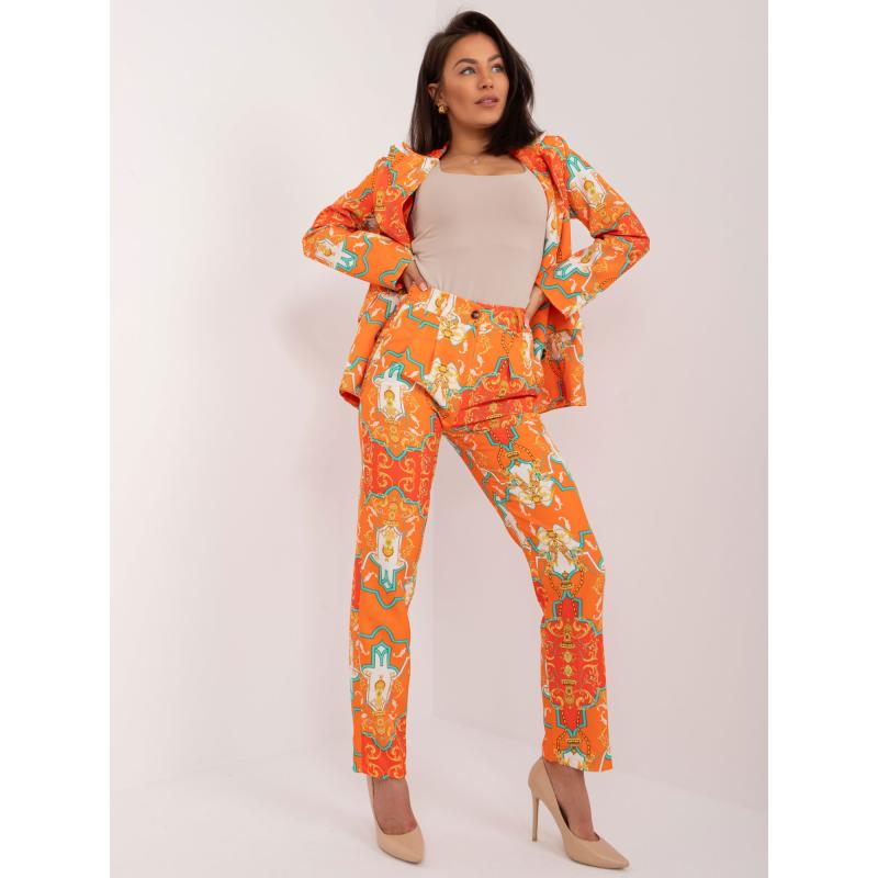Női nyomtatott szett narancssárga