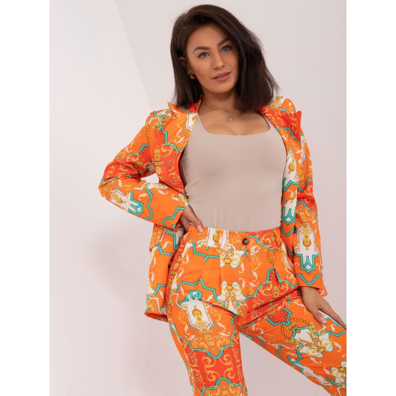 Női nyomtatott szett narancssárga