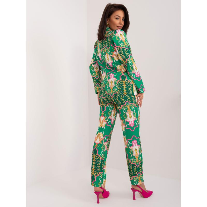 Női szett gombos nadrággal zöld