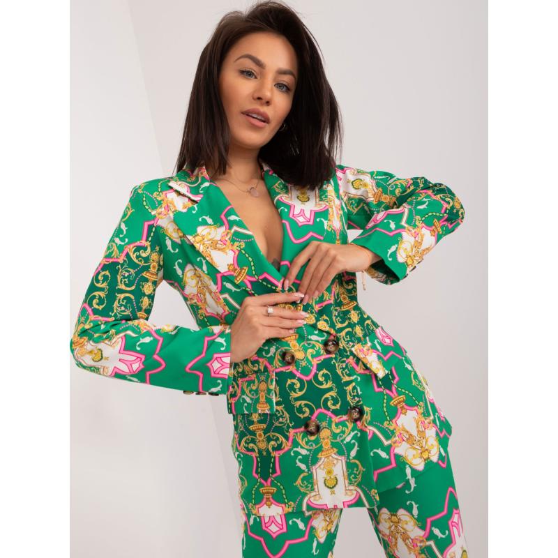 Női szett gombos nadrággal zöld