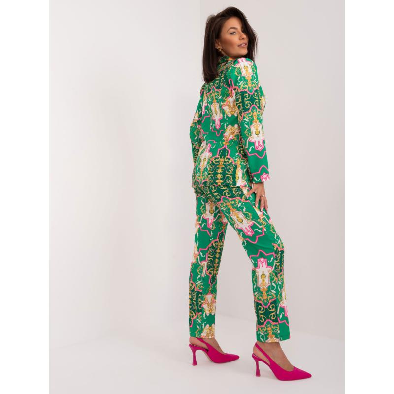 Női szett gombos nadrággal zöld