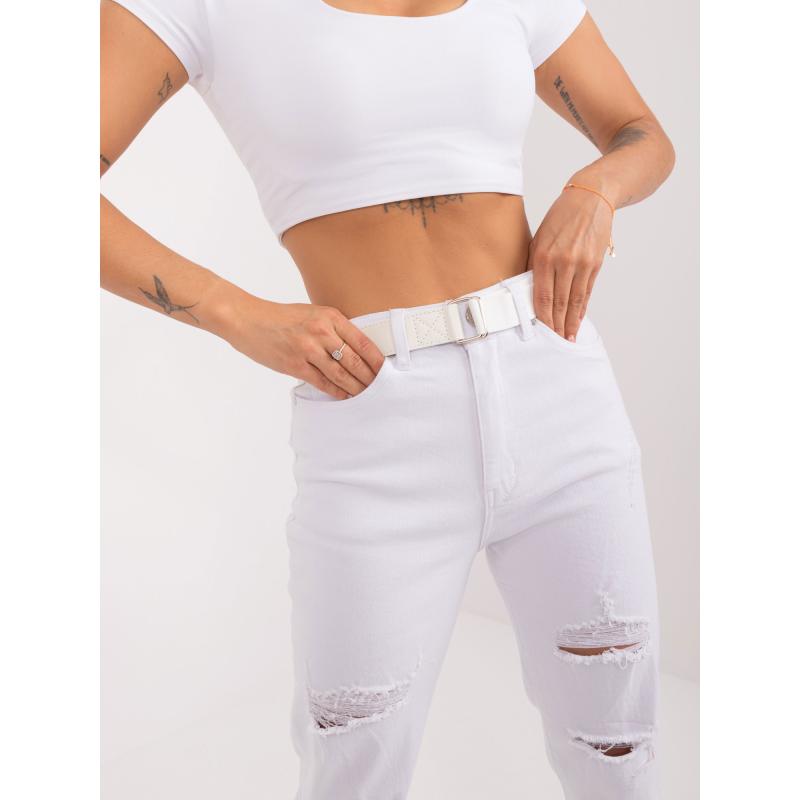Dámské džíny s páskem bílé 