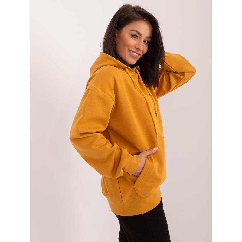 Dámská mikina s manžetami hořčicová 