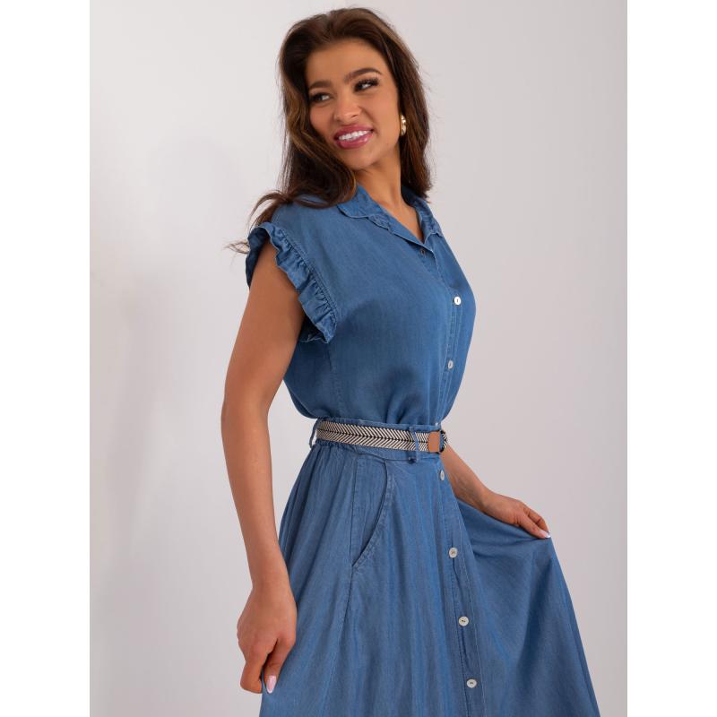 Dámská halenka s límečkem tmavě modrá 