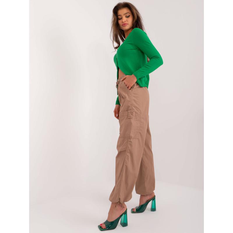 Dámské kalhoty cargo z bavlny SUBLEVEL světle hnědé 