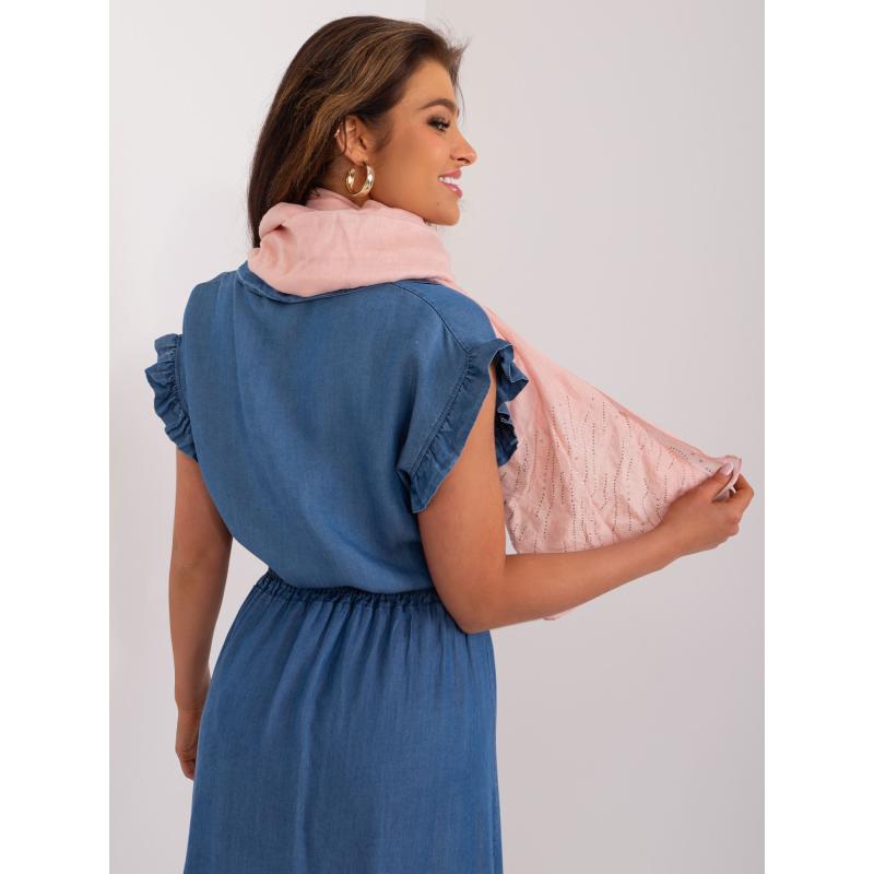 Dámská šála s kamínky světle růžová 