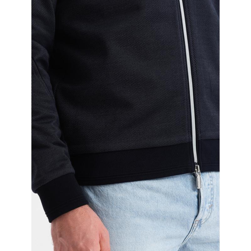 Pánska ľahká bunda bomber s podšívkou s logom tmavomodrá