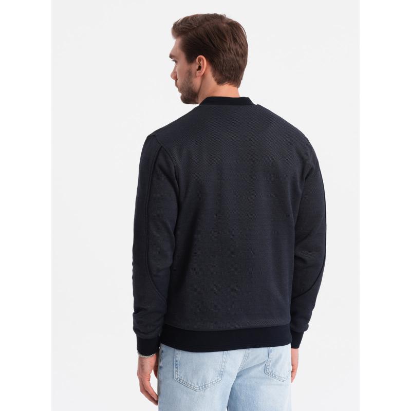 Pánska ľahká bunda bomber s podšívkou s logom tmavomodrá