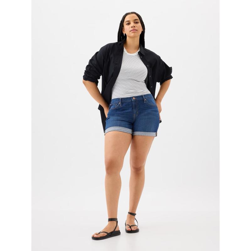 Džínsové šortky so stredným vzrastom
