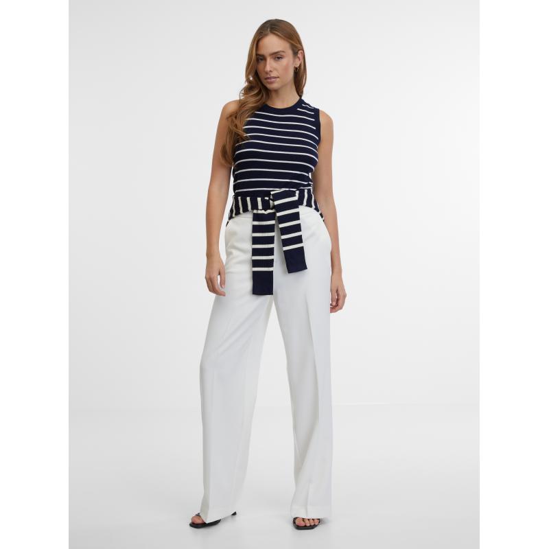 Tmavomodrý dámsky pruhovaný top