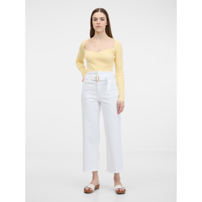 Fehér női széles farmer