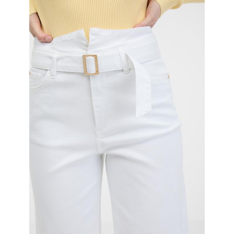 Fehér női széles farmer