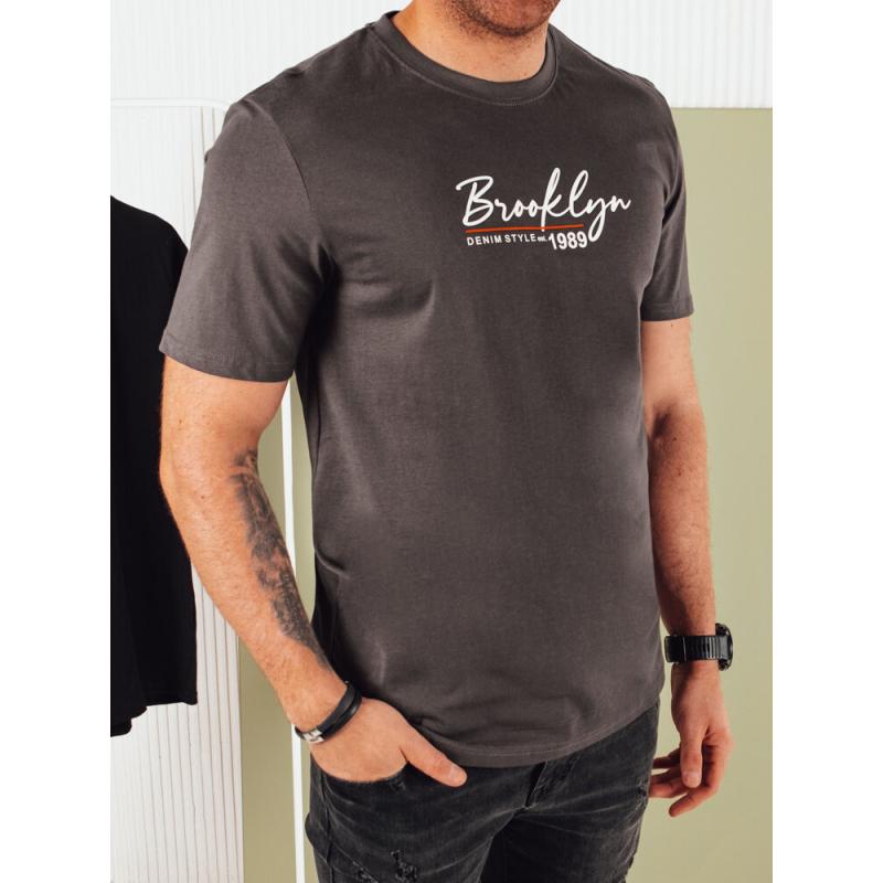 Férfi póló nyomtatott LORA sötétszürke színnel