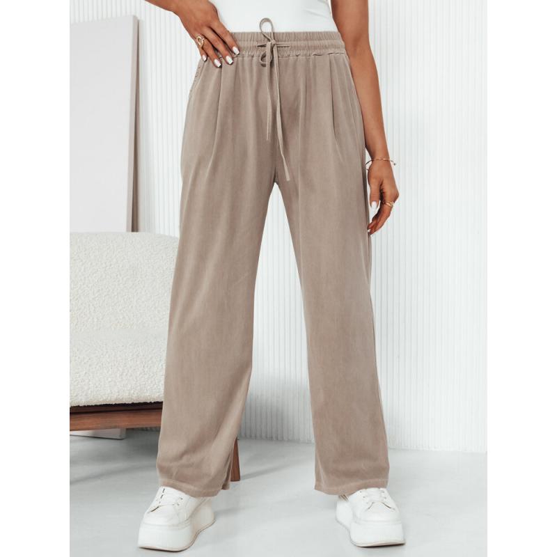 Dámské kalhoty s širokými nohavicemi ASTERS béžové