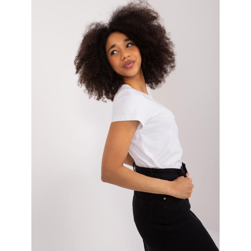 Dámské tričko s flitry BASIC FEEL GOOD bílé 