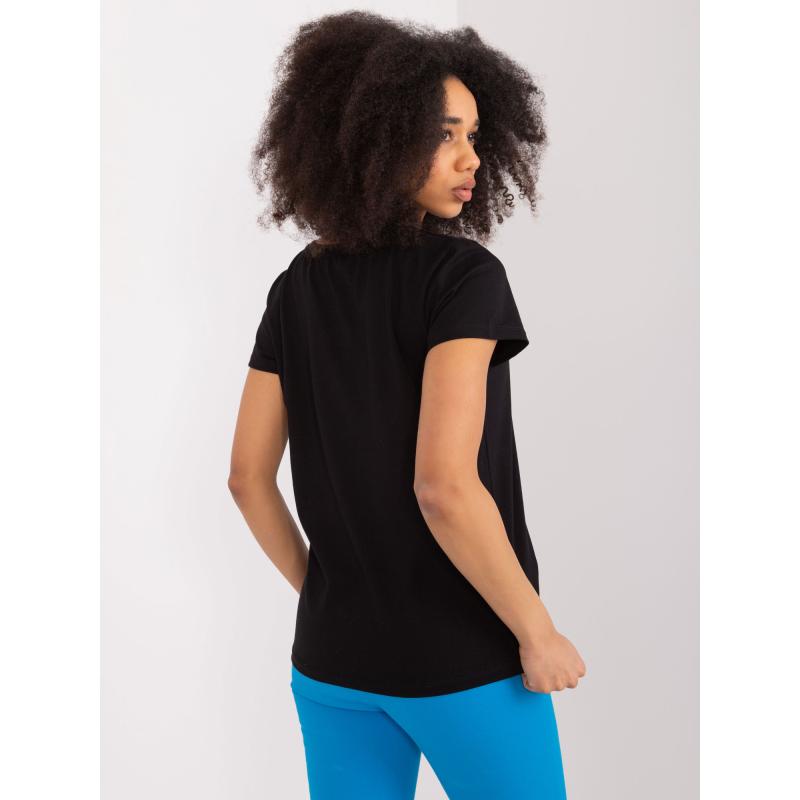 Női póló pandákkal BASIC FEEL GOOD fekete