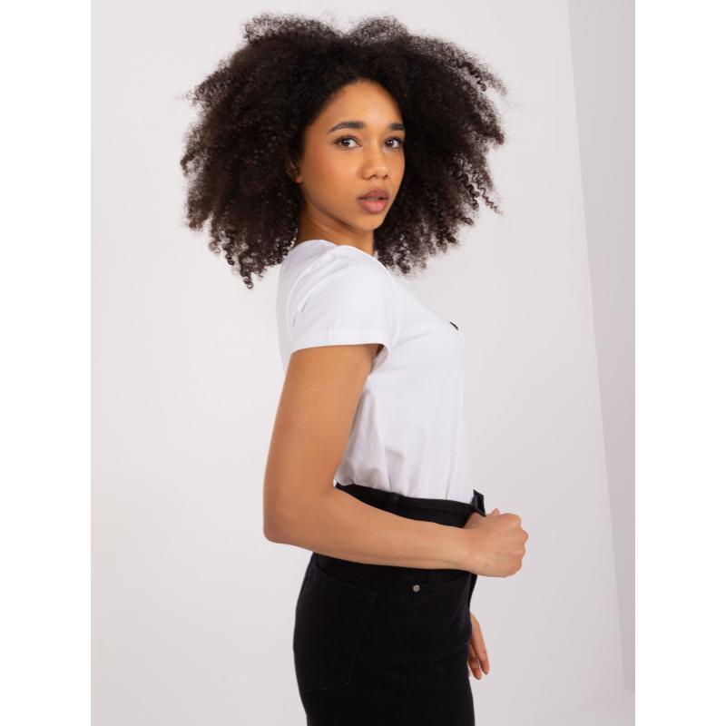 Dámské tričko s nášivkou BASIC FEEL GOOD bílé 