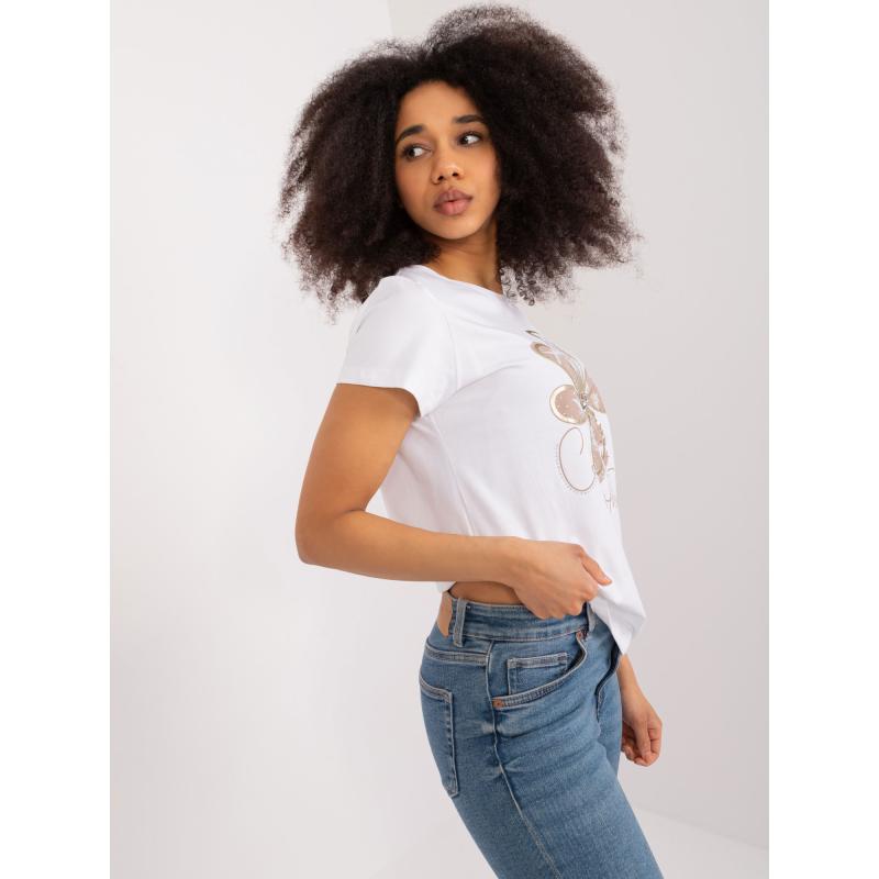 Dámské tričko s potiskem BASIC FEEL GOOD bílé 