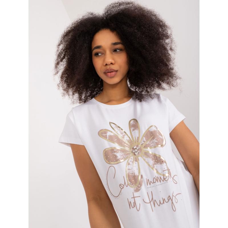 Dámské tričko s potiskem BASIC FEEL GOOD bílé 