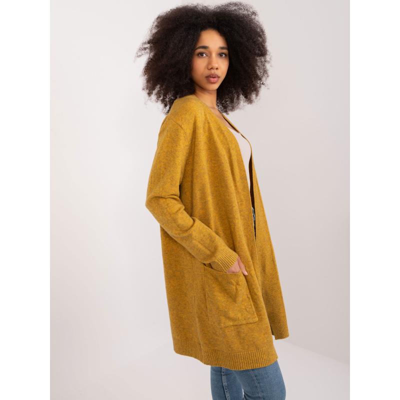 Női viszkóz keverék pulóver sötétsárga