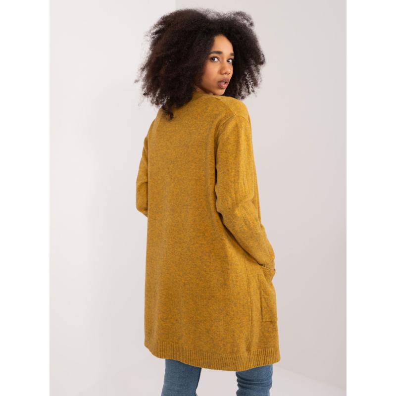 Női viszkóz keverék pulóver sötétsárga