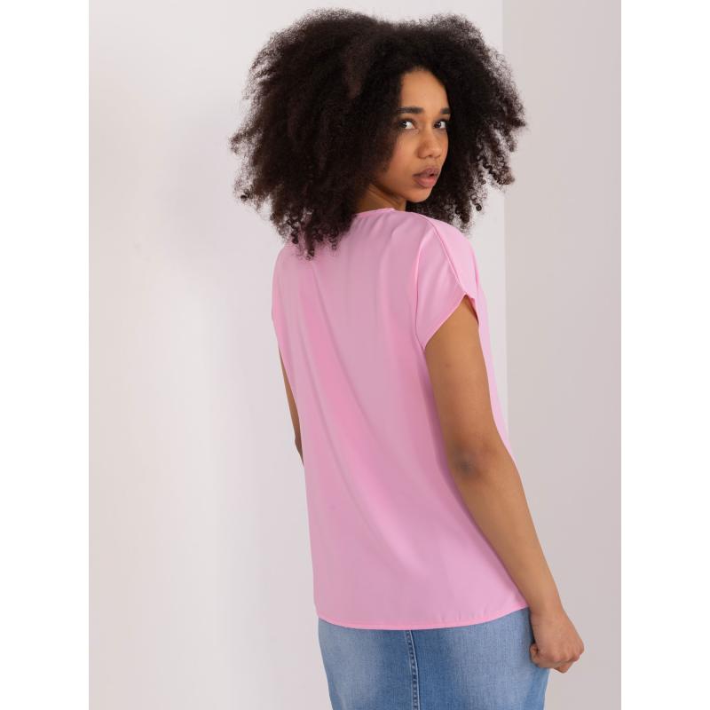 Női laza szabású blúz BASIC FEEL GOOD világos rózsaszínű