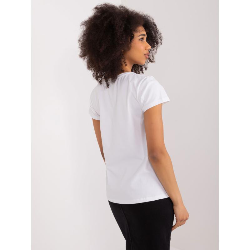 Dámské tričko s výšivkou BASIC FEEL GOOD bílé 