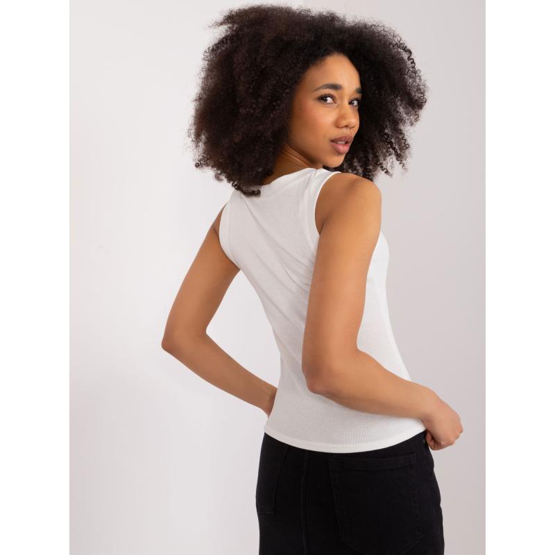 Dámský top bez rukávů ecru 
