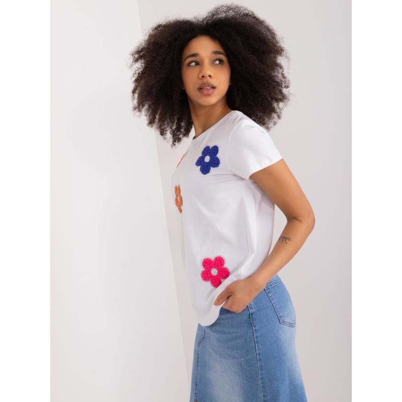 Dámské tričko s nášivkami BASIC FEEL GOOD bílé 