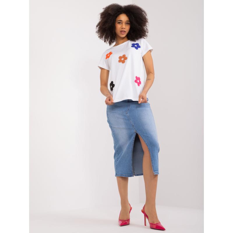 Dámské tričko s nášivkami BASIC FEEL GOOD bílé 