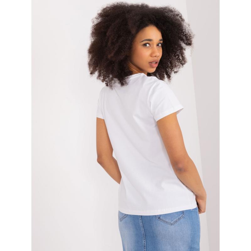 Dámské tričko s nášivkami BASIC FEEL GOOD bílé 