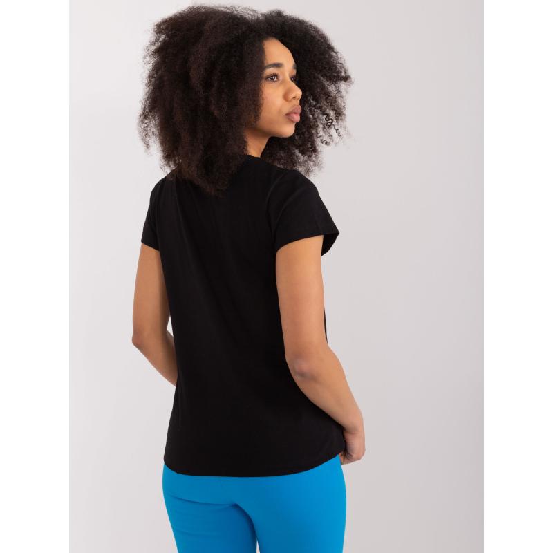 Dámské tričko s aplikací BASIC FEEL GOOD černé 
