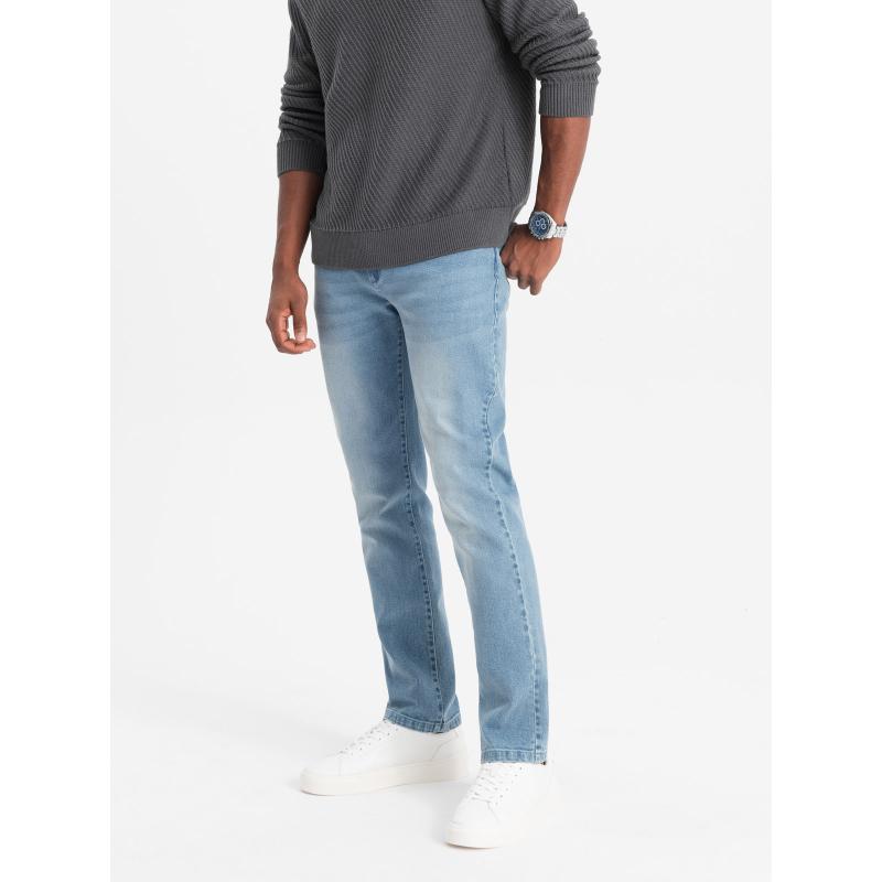 Pánske džínsové nohavice STRAIGHT LEG svetlomodré