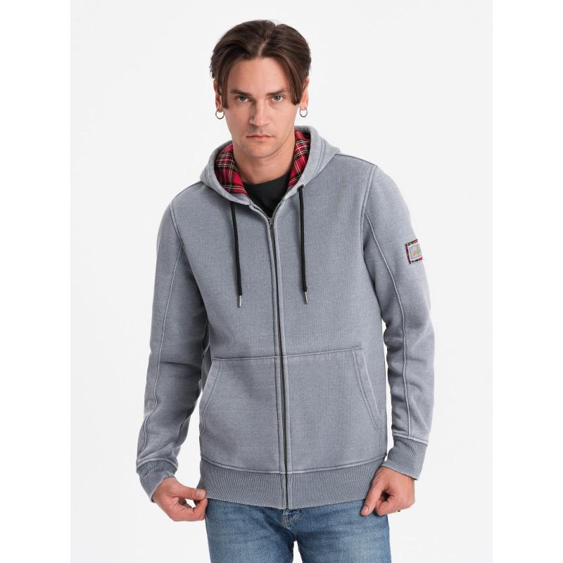 Pratelný pánský svetr bez kapuce V3 OM-SSDS-0110 světle modrý 