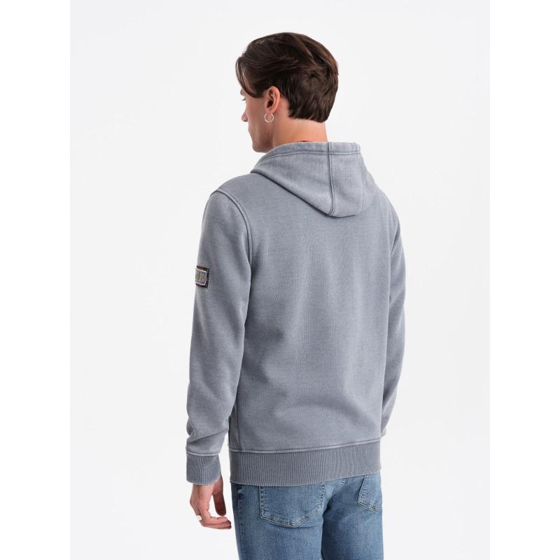 Pratelný pánský svetr bez kapuce V3 OM-SSDS-0110 světle modrý 