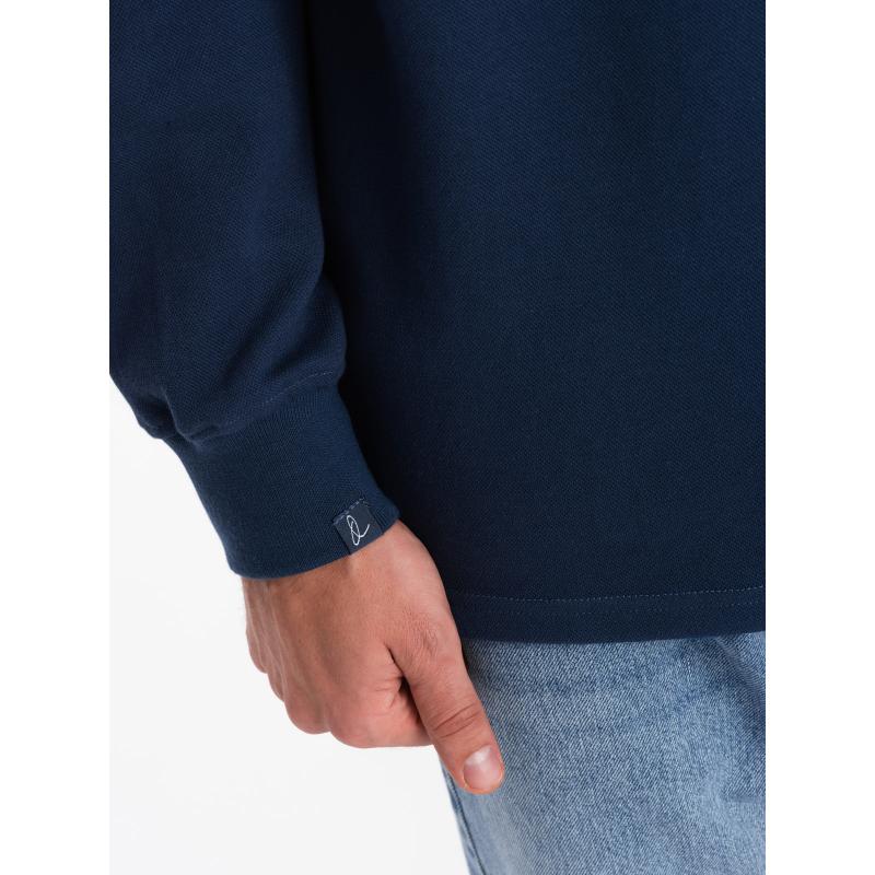 Pánská mikina s polo límcem  V5 OM-SSNZ-0149 tmavě modrá