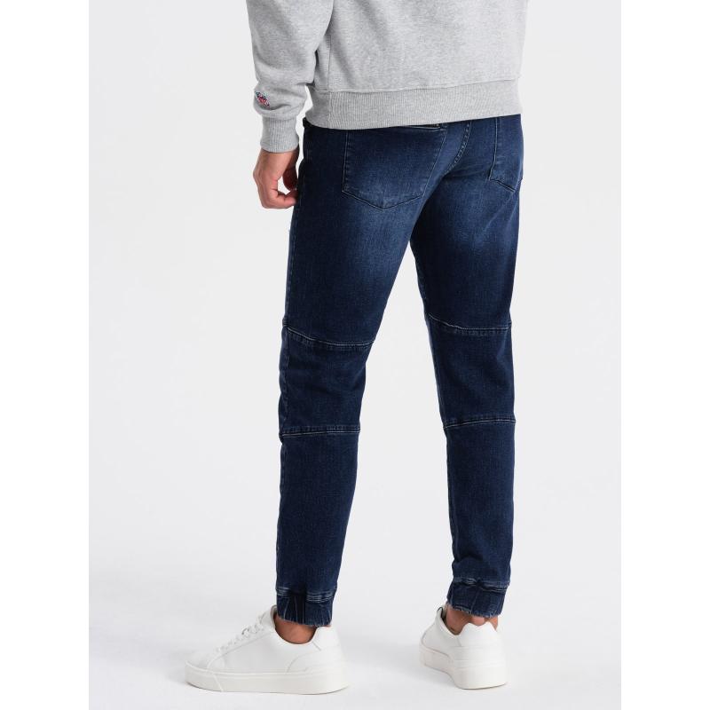 Férfi JOGGER márványozott, kopottas nadrág sötétkék