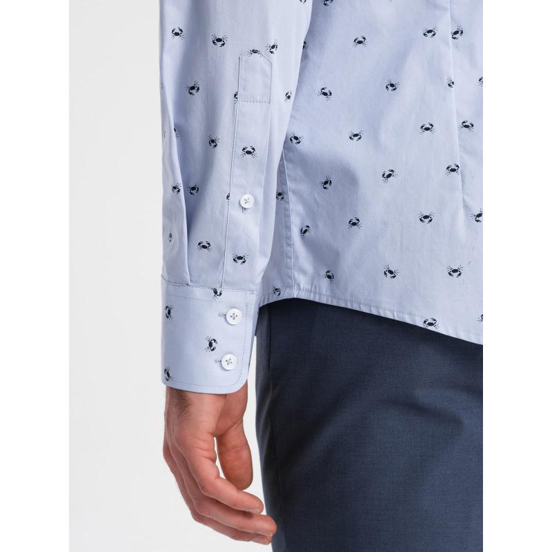 Pánska bavlnená košeľa SLIM FIT svetlomodrá