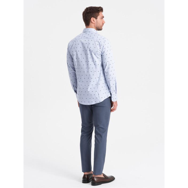 Pánska bavlnená košeľa SLIM FIT svetlomodrá