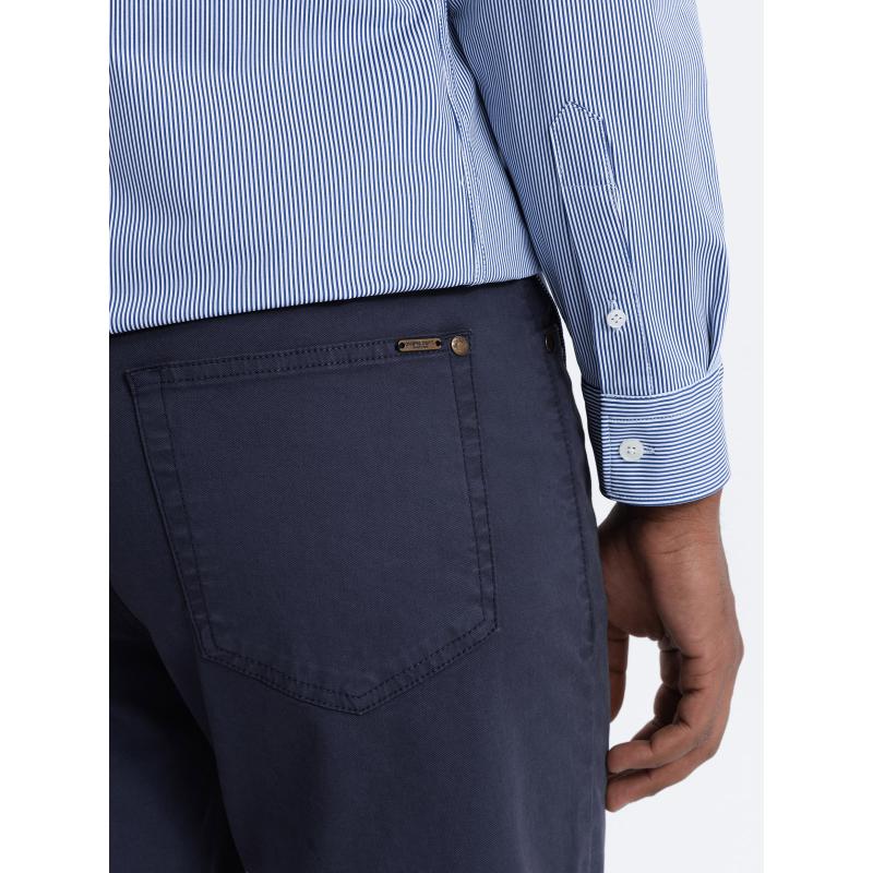 Pánské chino kalhoty V4 OM-PACP-0151 tmavě modré 